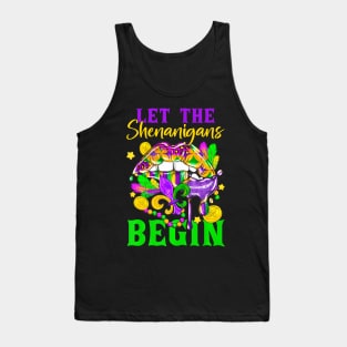 Mardi Gras Lips Let The Shenanigans Begin Kids Men Women Tank Top